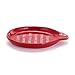DEMDACO byDesign Serving Holiday Rosy Red 4.5 x 6 Inch Stoneware Christmas Décor Kitchen Counter Top Spoon Rest, Bake All Day Watch Movies