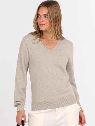 ANRABESS Womens Long Sleeve V Neck Sweaters 2025 Fall Casual Classic Soft Loose Fit Basic Pullover Jumper Top3