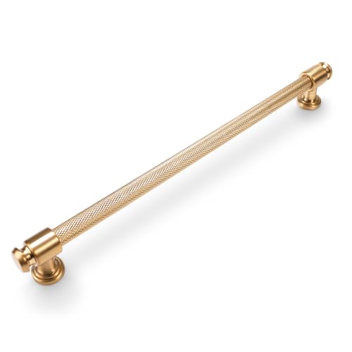 BUKOBYHE 6 Pack 10 Inch Champagne Copper Kitchen Cabinet Handles Knurled Cabinet Pulls Gold Drawer Pulls Kitchen Hardware