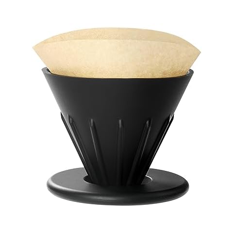 Ailelan Collapsible Pour Over Coffee Dripper, Portable Camping Coffee Maker Cone, Reusable Silicone Pour Over Coffee Filter Holder for Home, Travel, Office, Hiking, Backpacking(Black) Cover