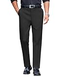 COOFANDY Men Loose Fit Dress Tuxedo Pant Flat Front Pant Wrinkle Free Suit Pant Black