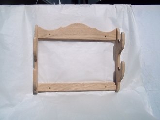 Handmade Oak Wall Gun Rack - Holds 2 Rifles/Shotguns, Red Mahogany Finish, USA Made
