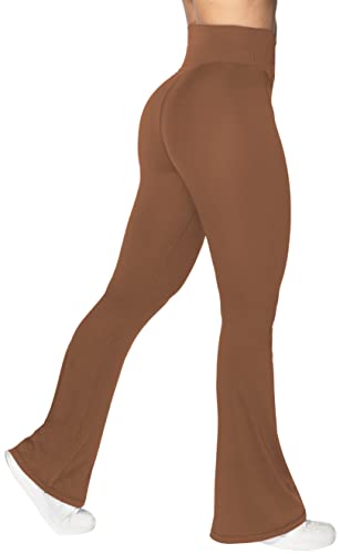 Image of Sunzel Flare Leggings, Crossover Yoga Pants with Tummy Control, High-Waisted and Wide Leg