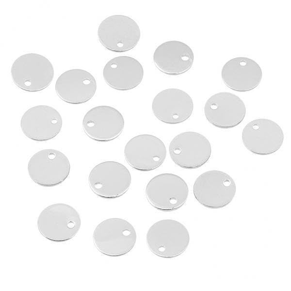 SNAPPSY 4x20 Pcs Plated Coin Round Stamping Blank Tag Metal Jewelry Making Sliver-image-43