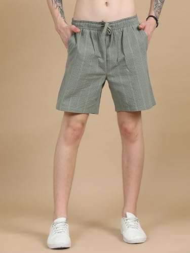 Image of StitchX Men's Airport Look Textured Seersucker Cotton Resort Shorts