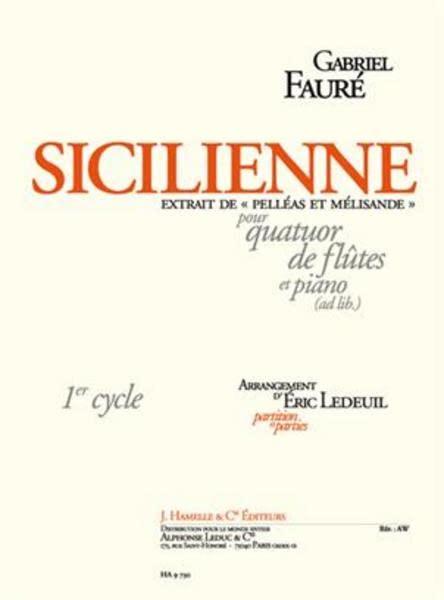 Sicilienne: pour 4 flutes (piano ad lib) partition et parties