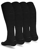 Finerview Scrunch Football Socks 2 Pairs, Extra Long Padded Sports Socks for Men & Women