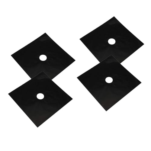 SHINEOFI 4Piezas Cubiertas de Quemadores Gas Antiadherentes Reutilizables y Ajustables para Limpieza Negras Compatibles con Cocinas de Gas