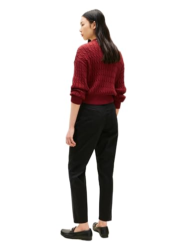 Image of Tommy Hilfiger Women's Twill Straight Chino Pants with Stretch Mid Rise Ankle Pants