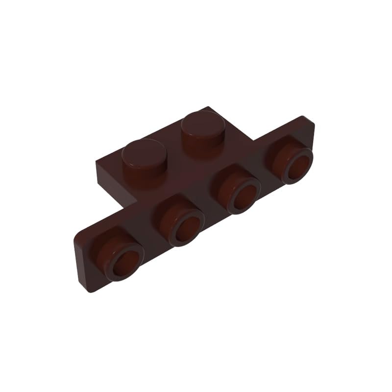 Gobricks 10201 Hinge Plate Bracket 1x2-1x4 [Rounded Corners] 50 Pieces GDS-638 Compatible with Lego Building Blocks Color:Dark Brown — image 1