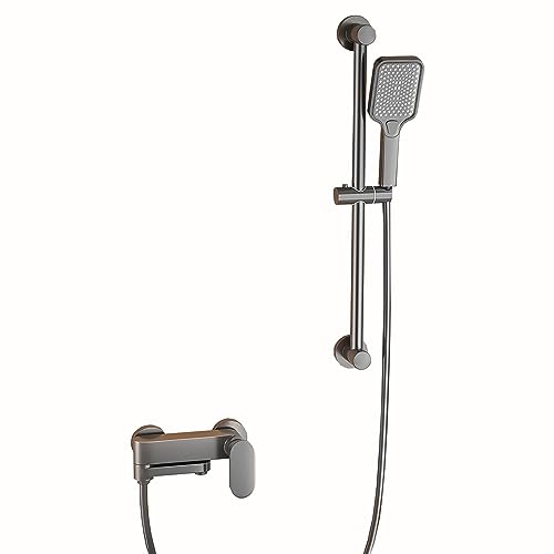 Mitigeur en laiton gris de qualité supérieure avec ensemble de douche intégré