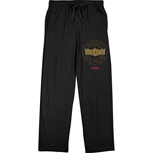 House of The Dragon Gold Dragon Wings Unisex Adult Black Sleep Pajama Pants