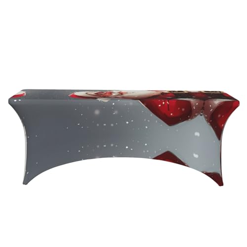 Housse de table rectangulaire en élasthanne imprimé Père Noël stretch et infroissable - 3