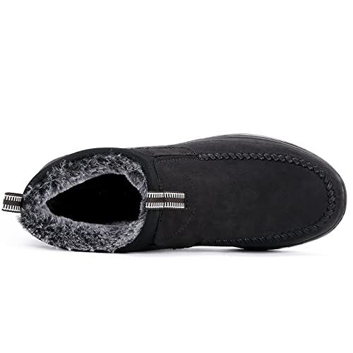 Image of COSIDRAM Men Shoes Winter Snow Boots Cotton-Padded Slip on Casual Warm Walking Sneakers Waterproof House Shoes