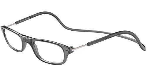 TBOC Lunettes de Lecture – Dioptrie +2.00 Monture Grise Femme Homme Unisexe Aimant Fermeture Ordinateur Travail Pliables Régables Magnetiques