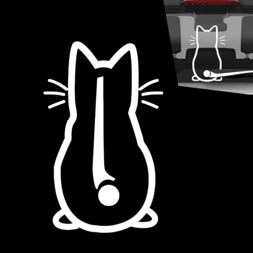 CyperFair Cute Rear Windshield Wiper Cat Tail Stickers – 3D