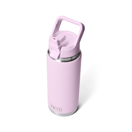 Image of YETI Rambler 26 oz Bottle, Vacuum Insulated, Stainless Steel with Color Matching Straw Cap