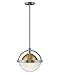 Hinkley Watson Collection One Light Pendant, Heritage Brass/Slate Bronze Finish w/ Clear Seedy Glass