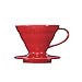 Hario VDC-01R V60 Kaffeefilterhalter Porzellan- Größe 01/1-2 Tassen, rot