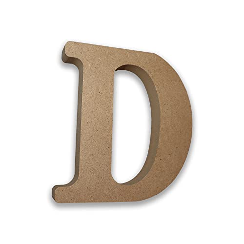MDF Letters Wooden for Crafts (Large 13cm High x 2cm Deep) Large Free Standing Wooden Personalised Names & Decor - (Letter D)