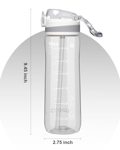 Image of Opard Peak Water Bottle with Straw Cap, BPA-Free, Leak Proof Flip Top Bottle