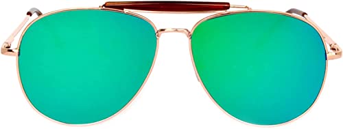 OWL Brow Bar Aviator Sunglasses Women UV Protection Flat Mirror Lens Trendy Sunglasses Metal Frame Womens Aviator Sunglasses