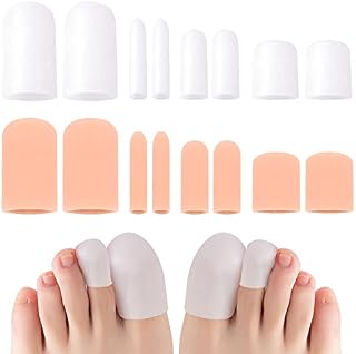16 Pieces Gel Toe Protectors,4 Sizes Soft Silicone Toe Cover Caps Breathable Cuttable Toe Caps for Men Women Relief Toe Pressure Pain,Corn and Calluses Remover
