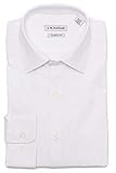 Haggar Men's Premium Performance Classic Fit Dress Shirt, White Solid, 17-17.5 32-33