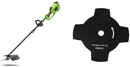 Greenworks Tools Cortadora de césped sin Cable y Sense 2en1 GD40BC + 4 Dientes de la Hoja para 40 V Cortabordes