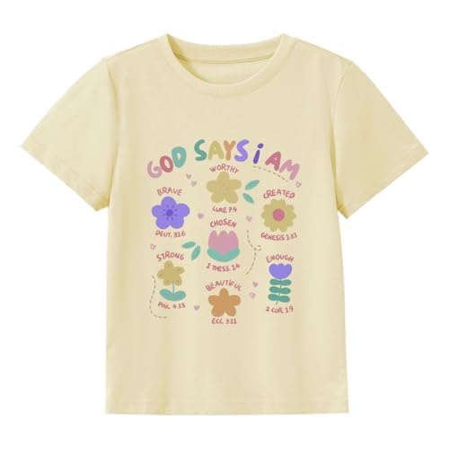 Kids Christian Shirt Toddler Created with a Purpose Shirt Boys Girls Bible Verse Religious Clothes 2-7 Years