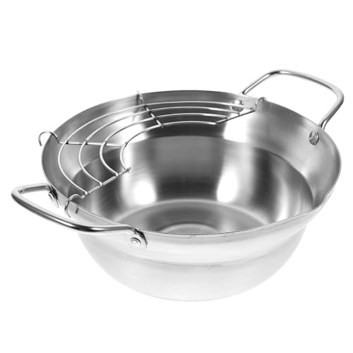 LIFKOME Poêle à Frire Mini Antiadhésive Inoxydable Pour Cuisson à Induction Et Autres Feux Compacte Facile à Nettoyer Pour Friture Maison Quotidienne