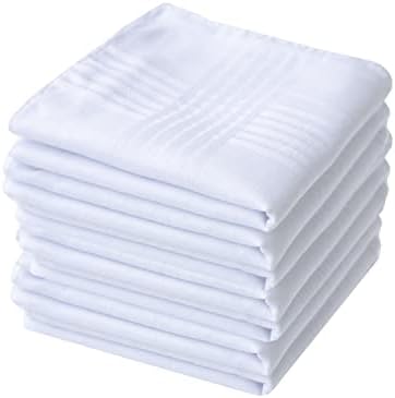 Mens White Cotton 100% Cotton handkerchiefs Pack 3PCS