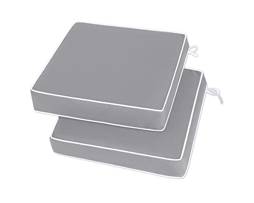 Rosninika 2 Pack Outdoor Cushion Covers Removable Outdoor Chair Covers Patio Chair Covers For Outdoor Furniture With Zipper And Ties (Only Covers) 20X20X4 Inches Light Gray #TOP1