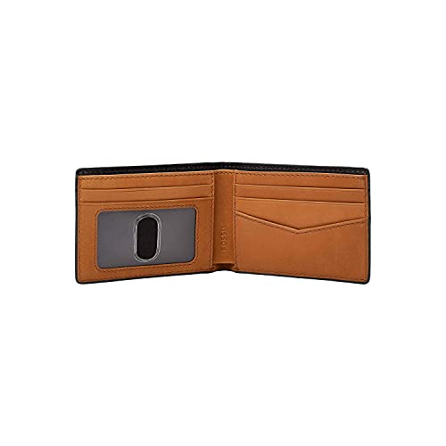 Image of Fossil Men's Steven Leather Slim Minimalist Bifold Front Pocket Wallet, Slate Black, (Model: ML4396019)