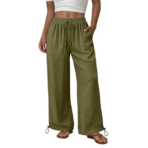 Pantalon de plage femme en lin léger idéal pour les vacances d'été et de loisirs