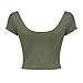 Womens Square Neck Slim Cut Line Fashion Lace Up Vintage Short Sleeved T Shirt Womens Long Sleeve Shirt (Green, L)