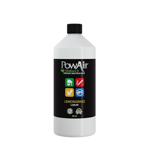 PowAir Neutralizador de olores líquido natural, fragancia de citronela, control de olores versátil para el hogar, coche, mascotas, ideal para soluciones de limpieza, pulverizadores, difusores (922 ml)