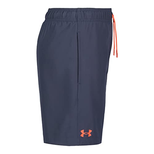 Under Armour Boys' Compression Lined Volley, Swim Trunks, Shorts With Drawstring Closure & Elastic Waistband, Downpour Gray #TOP1