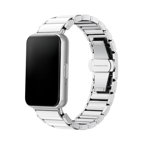 �Z���~�b�N�x���g.Sam su ng �ɍ��� Galaxy Fit 3���^�����{�^���u���X���b�g,Fit 3���f�B�[�X�o���h�����ɓK��(Silver)