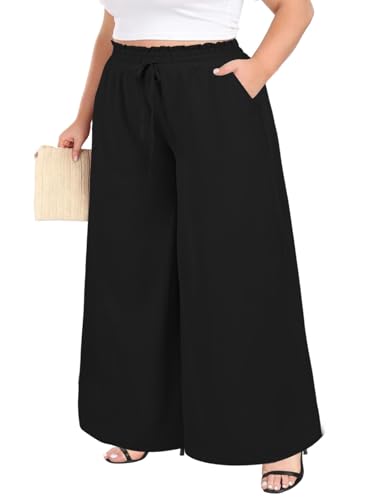 Moon Wood Pantalones Anchos Mujer Verano Talla Grande...
