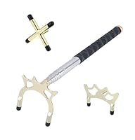 Sinsilvie 3 Stücke Abnehmbarem Messing Brücken Kopf,Billard Queue Versenkbare Billard Queue Stick Brücke Halter (Black cue + Gold Head)