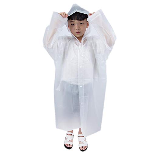 bouncevi Ponchos De Lluvia De Emergencia Para Niños, Ponchos De Lluvia De EVA Impermeables Para Niños Con Capucha Y Mangas, Portátiles Y Livianos benchmark