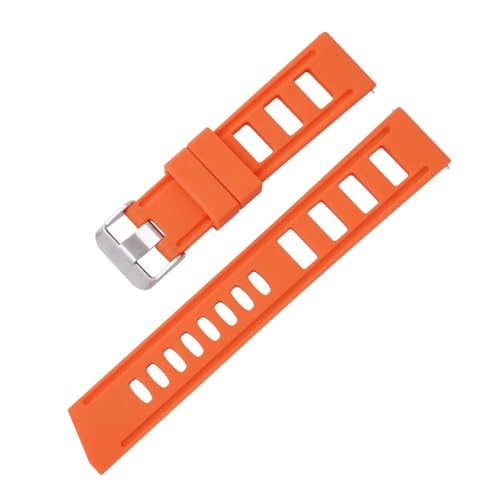 Bracelet silicone anti-irritation 20mm orange pour montres 5 6s 7X