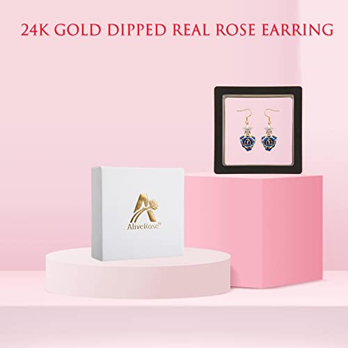 24K Gold Dipped Rose Earrings for Women and Girls,Fashion Golden Dipped Rose Earrings Best Gift for Girlfriend Wife Women on Valentines Day Anniversary Birthday3