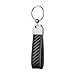 MONOCARBON Real Carbon Fiber Key Chain with Real Leather Edges Keychain Black Stitching Keychain for Men Black