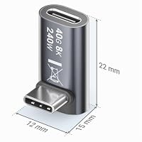 deleyCON USB-C Winkeladapter 90 Grad, 40Gbps, 240W, USB 4.0, Typ C, 2 Stück – Ansicht 7