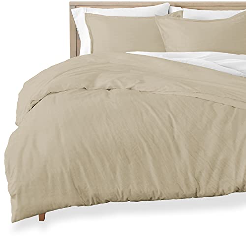 Bare Home Sandwashed Duvet Cover Twin Size Twin XL Size - Premium 1800 Collection Duvet Set - Cooling Duvet Cover - Super Soft Duvet Covers (Twin Twin XL, Sandwashed Pebble Beach)
