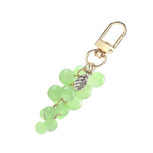 Crystal Grape Pendant Keychain Stylish Phone Antilost Lanyard Keyrings Decoration for Women Bag Backpack