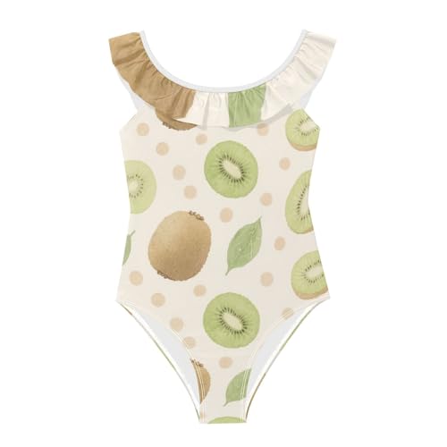 Traje de baño para niñas suave y ligero tejido cómodo verde kiwi SyXIOP