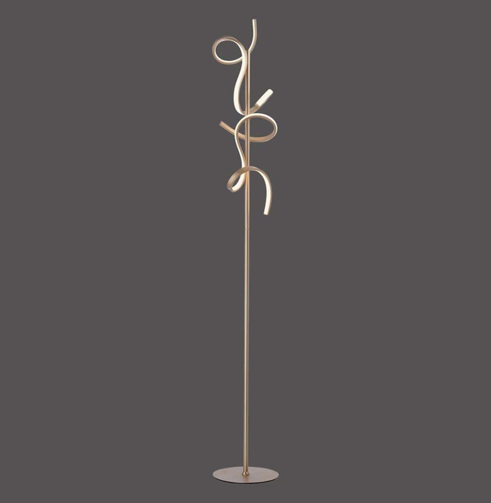 Just Light Stehlampe Stehleuchte Designlampe dimmbar LED Wohnzimmerlampe messing H 156 cm